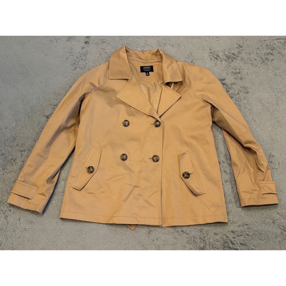 Jones New York Women's Tan Double-Breasted Peacoat